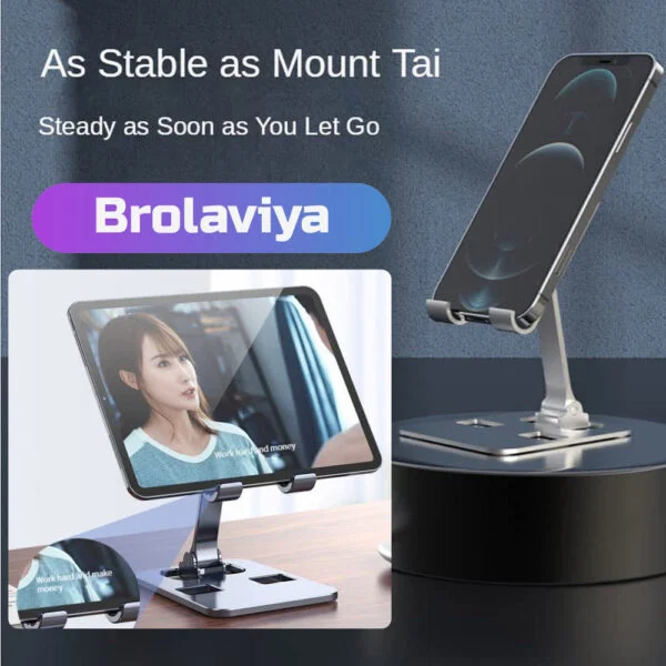 BROLAVIYA Universal Ultra Thin Folding Desktop Stand For Mobile and Tablet  Mobile Holder
