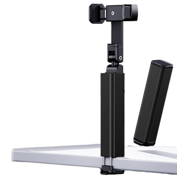 BROLAVIYA® Aluminum Alloy Mobile Phone Stand, Adjustable Travel Phone Mounts For Desk, Car, Train, Airplane, 360 Degree Rotation, Portable Foldable Pocket Size, for All iPhone and Android Phones ( Black )