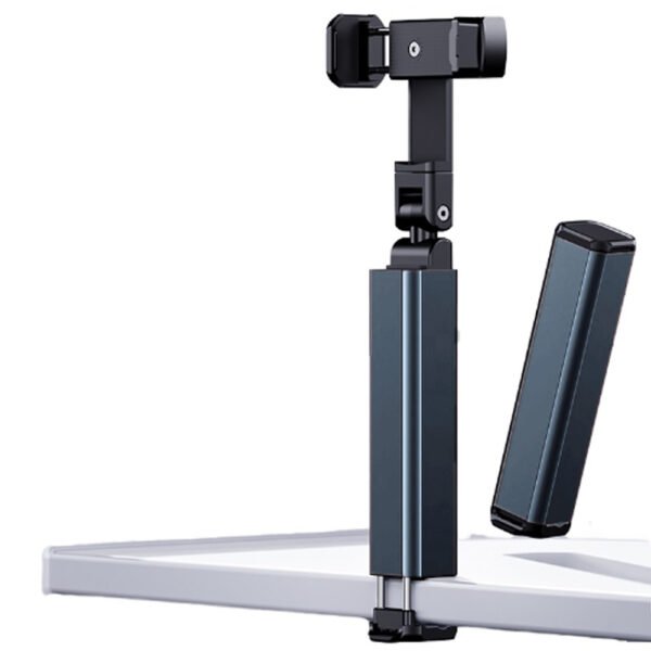 BROLAVIYA® Aluminum Alloy Mobile Phone Stand, Adjustable Travel Phone Mounts For Desk, Car, Train, Airplane, 360 Degree Rotation, Portable Foldable Pocket Size, for All iPhone and Android Phones ( Grey )