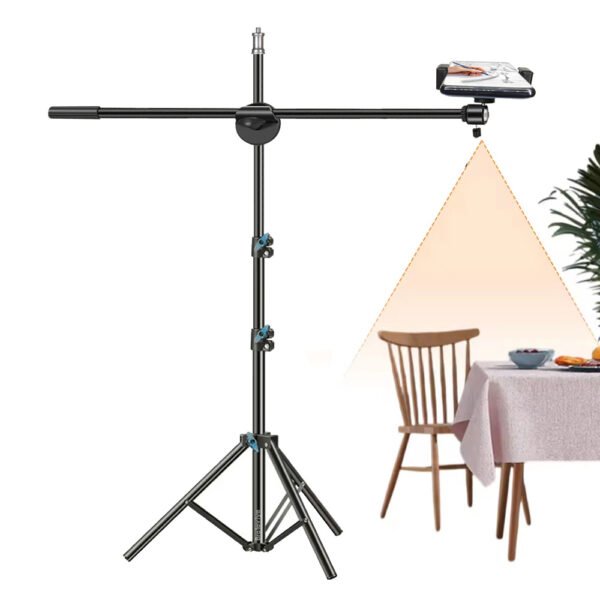 BROLAVIYA® 360 Degree Tripod with Middle Telescopic Crossbar Long arm Stick, 190cm top Height, for Photography & Videography, Ideal for Live Streaming, Overhead Tripod Stand with Mobile Bracket