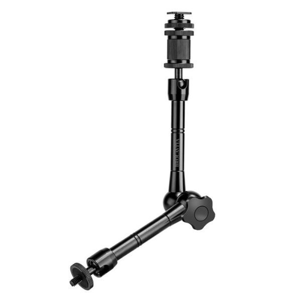 BROLAVIYA® 11”/28cm Adjustable Magic Articulating Arm for DSLR Camera, LED Light, Flash Light, Monitor, Ring Light, Microphone, Compatible with All Cameras Cage