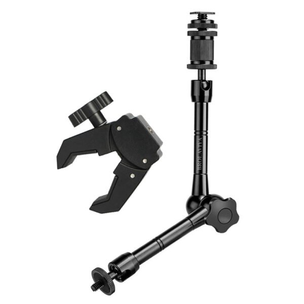 BROLAVIYA® 11 Inch Adjustable Magic Articulating Arm for DSLR Camera, LED Light, Flash Light, Monitor, Ring Light, Microphone, Aluminum Alloy