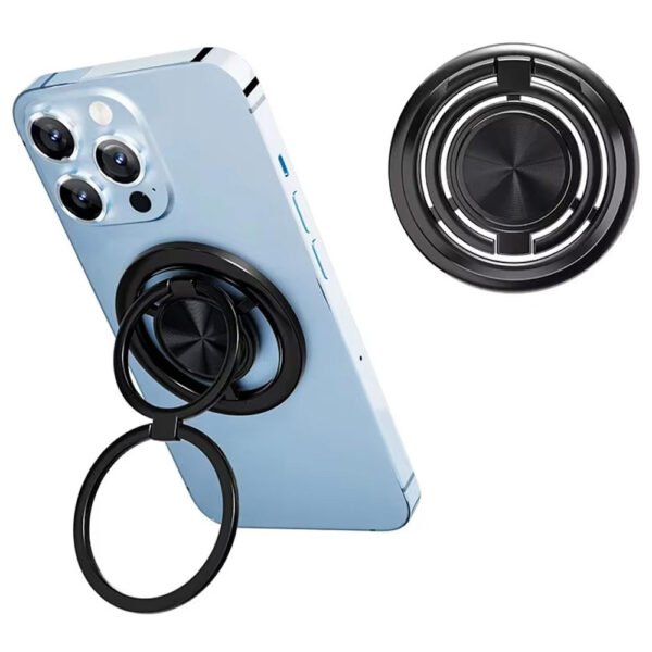 BROLAVIYA® Magnetic Phone Ring Holder for MagSafe, 360° Rotation Dual-Hinge Finger Grip Stand, Kickstand Compatible with iPhone 16 17 Pro Max