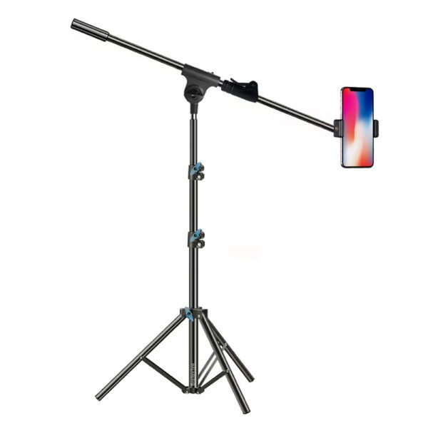 BROLAVIYA® 360 Degree Tripod with Telescopic Crossbar Long Arm Stick, 230cm Top Height, Portable, for Photography & Videography, Ideal for Live Streaming, Overhead Tripod Stand with Mobile Bracket