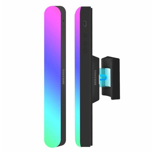 BROLAVIYA® Magnetic RGB Fill Light with Stand and Clip, Rechargeable, Adjustable Brightness & Color Temperature, Portable Photography Lighting for Selfie, Makeup, Live Streaming & Video Recording